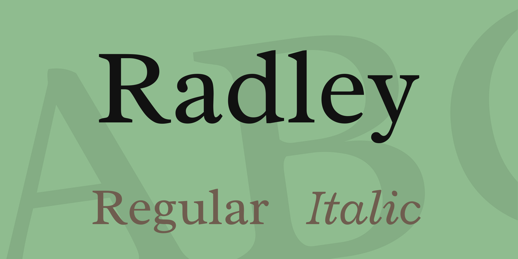 Beispiel einer Radley Italic-Schriftart