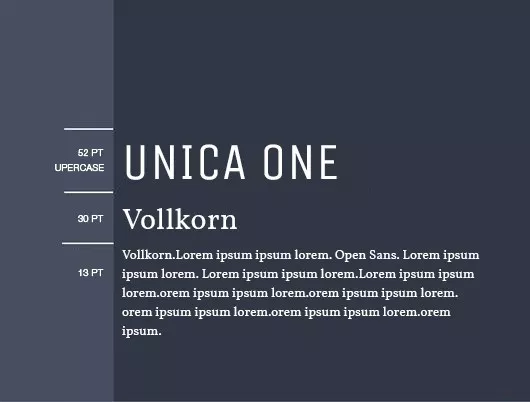 Beispiel einer Unica One-Schriftart