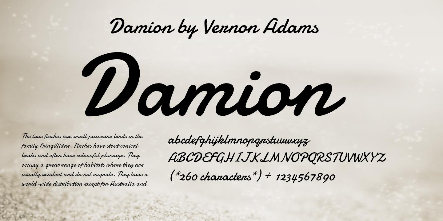 Beispiel einer Damion-Schriftart