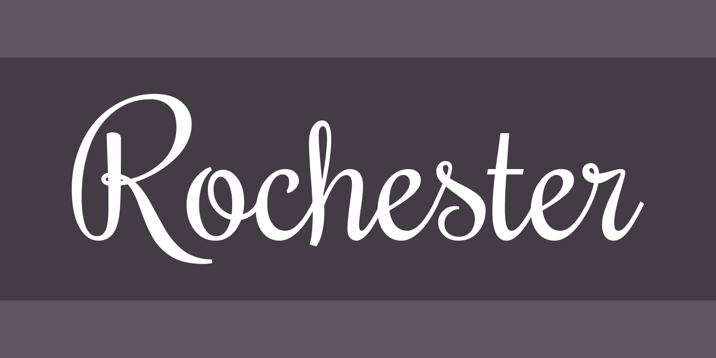 Beispiel einer Rochester Regular-Schriftart