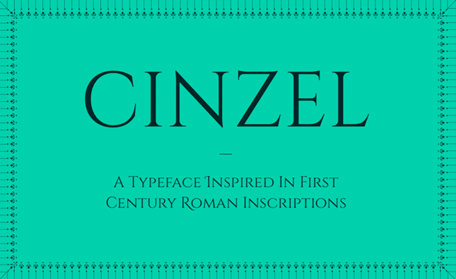 Beispiel einer Cinzel Decorative Black-Schriftart