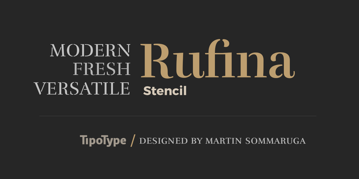 Beispiel einer Rufina Regular-Schriftart