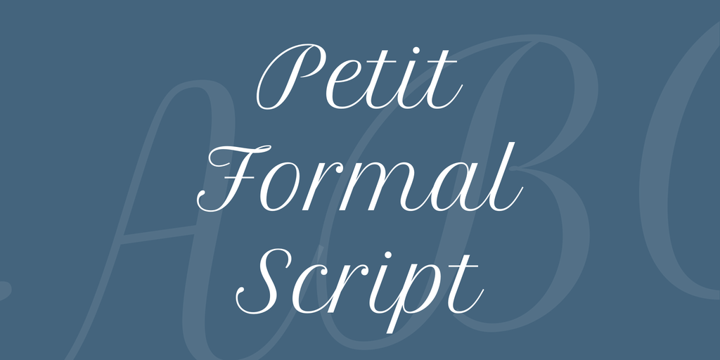 Beispiel einer Petit Formal Script-Schriftart
