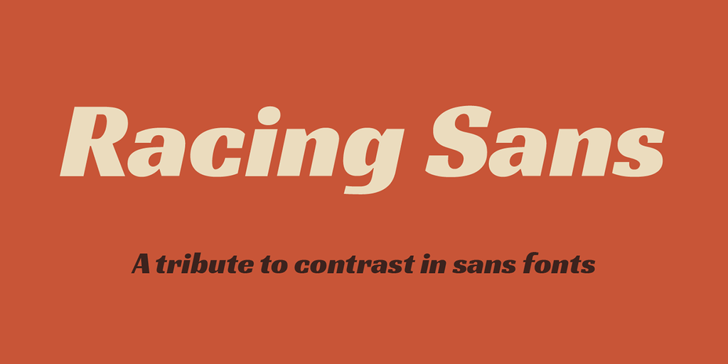 Beispiel einer Racing Sans One-Schriftart