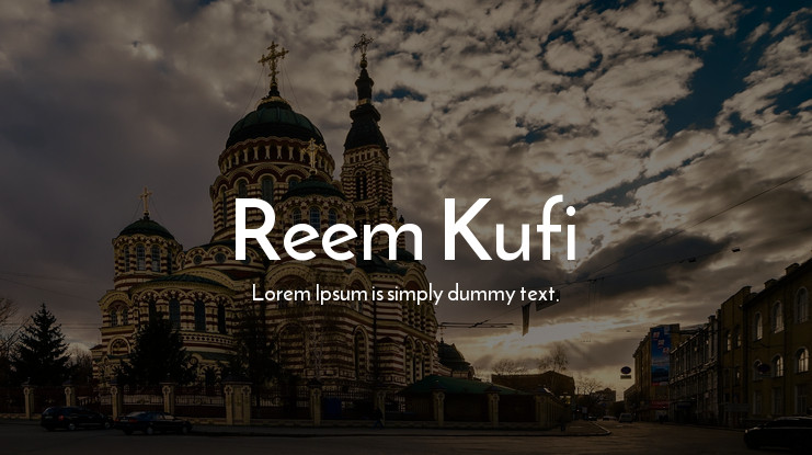 Beispiel einer Reem Kufi-Schriftart
