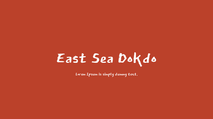 Beispiel einer East Sea Dokdo-Schriftart