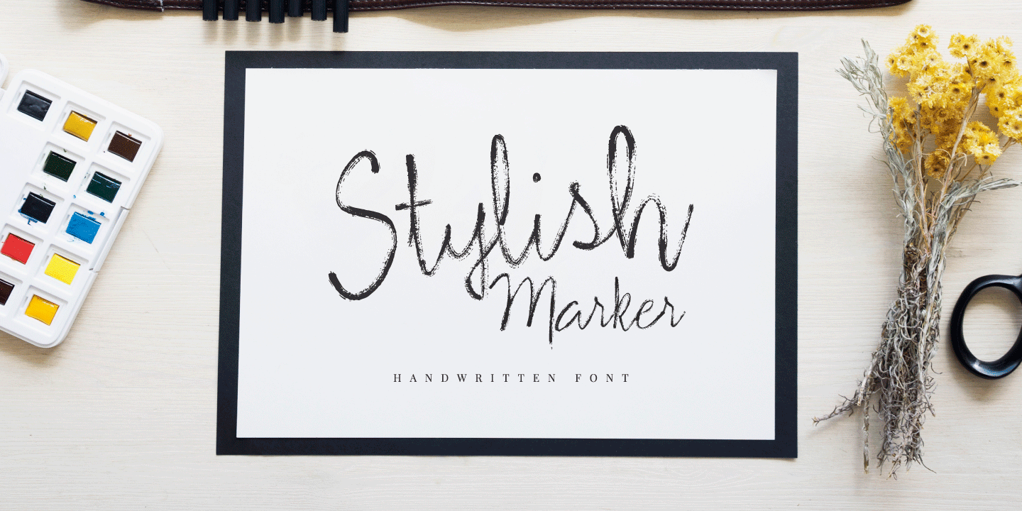 Beispiel einer Stylish Marker Regular-Schriftart