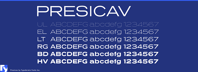 Beispiel einer Presicav-Schriftart