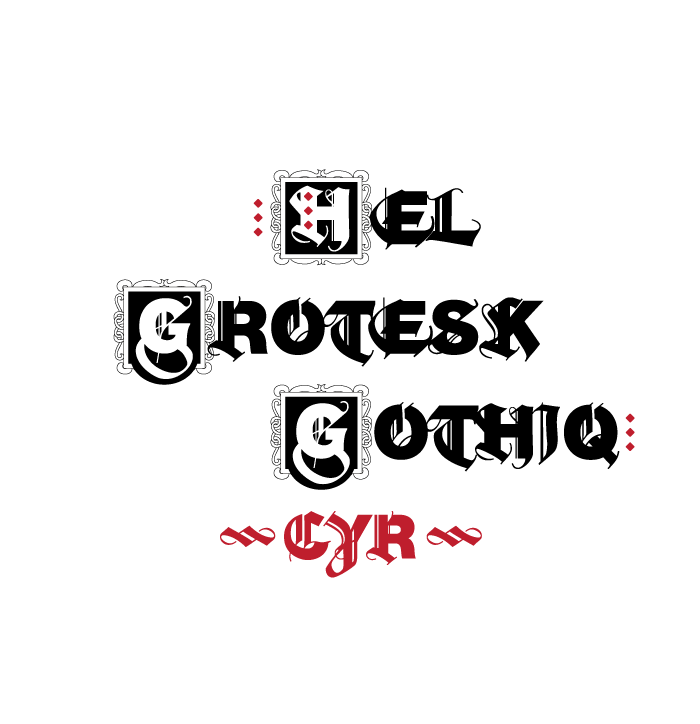 Beispiel einer Hel Grotesk Gothiq-Schriftart