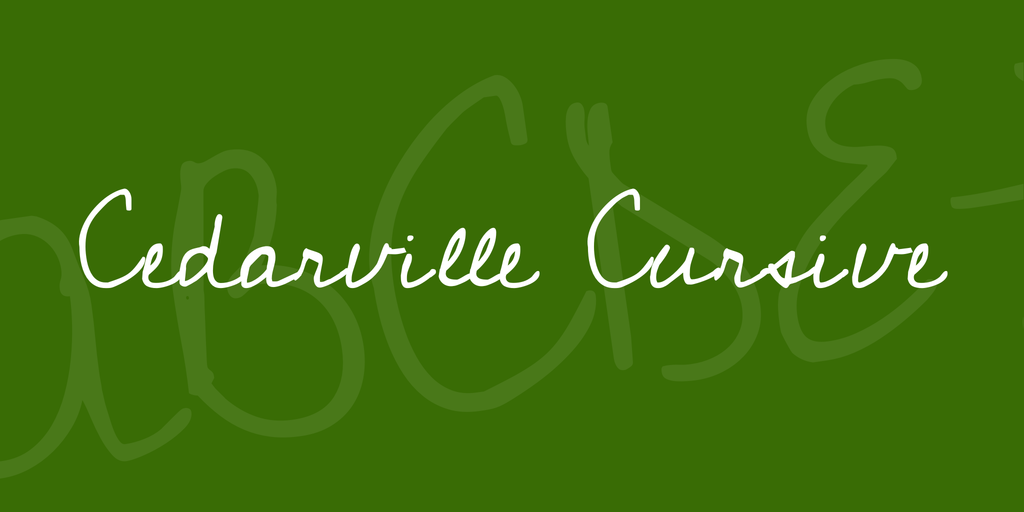Beispiel einer Cedarville Cursive-Schriftart