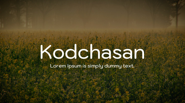 Beispiel einer Kodchasan Light Italic-Schriftart