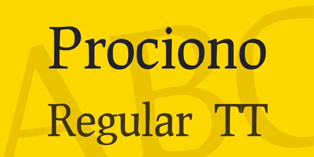 Beispiel einer Prociono Regular-Schriftart