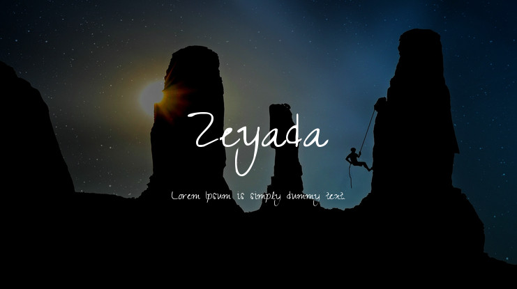 Beispiel einer Zeyada Regular-Schriftart