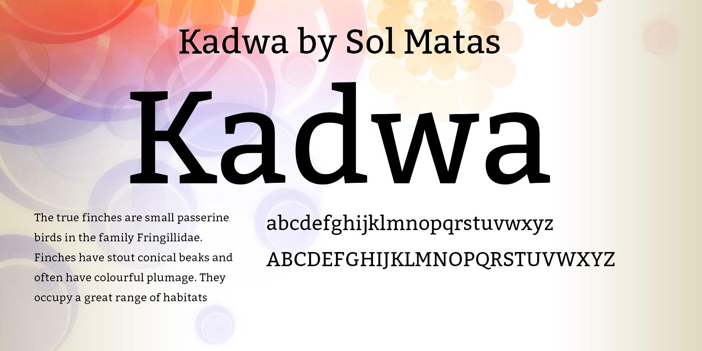 Beispiel einer Kadwa Bold-Schriftart