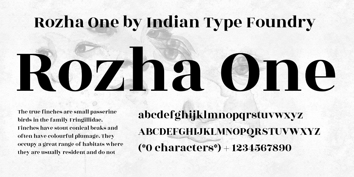 Beispiel einer Rozha One Regular-Schriftart