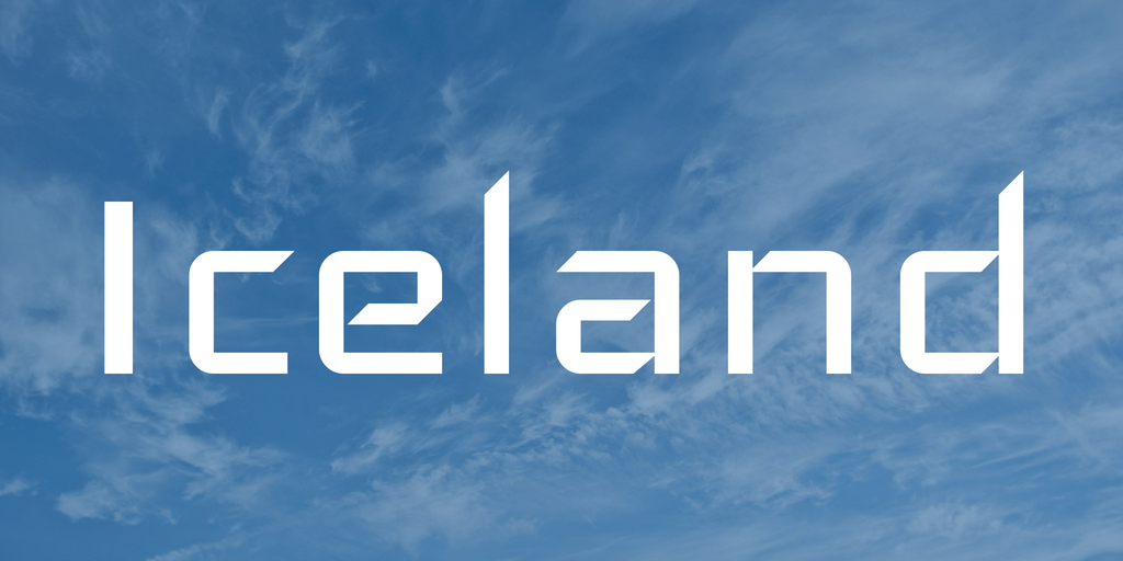 Beispiel einer Iceland Regular-Schriftart