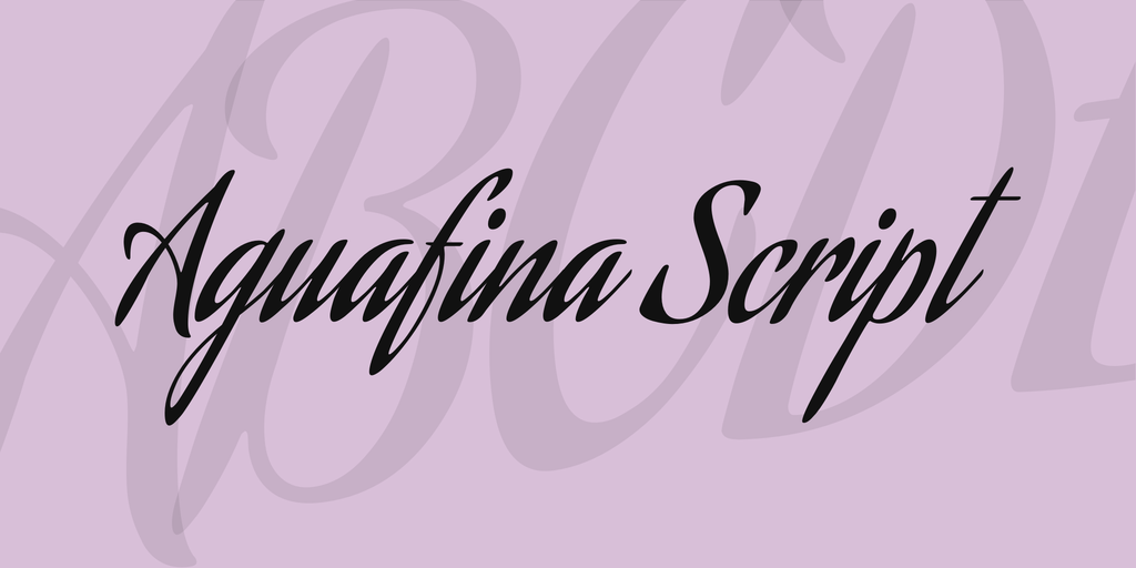 Beispiel einer Aguafina Script-Schriftart