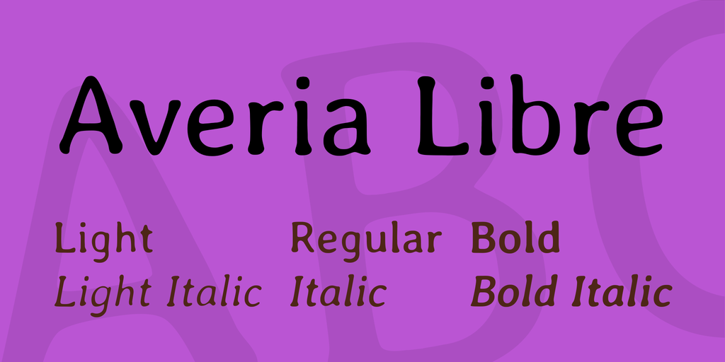 Beispiel einer Averia Libre Bold Italic-Schriftart