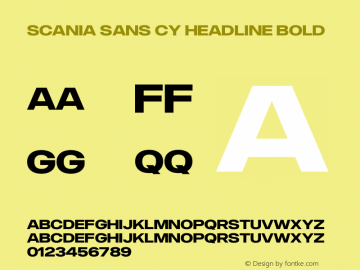Beispiel einer Scania Sans CY  Bold-Schriftart