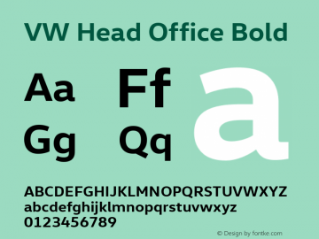 Beispiel einer VW Head Office Text Office Regular-Schriftart