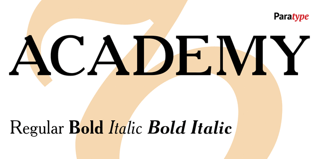 Beispiel einer Academy Serif -Schriftart