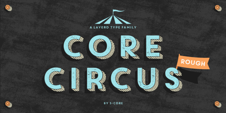 Beispiel einer Core Circus 2D Regular-Schriftart