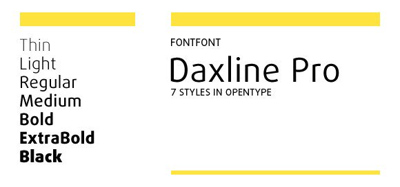 Beispiel einer Daxline Pro-Schriftart