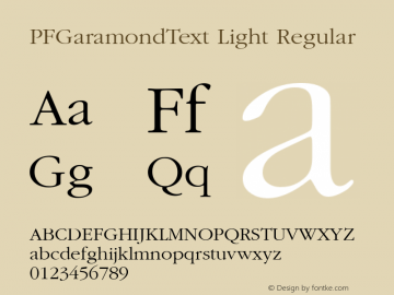 Beispiel einer PF Garamond Text-Schriftart