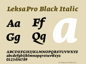 Beispiel einer Leksa Pro Light Italic-Schriftart