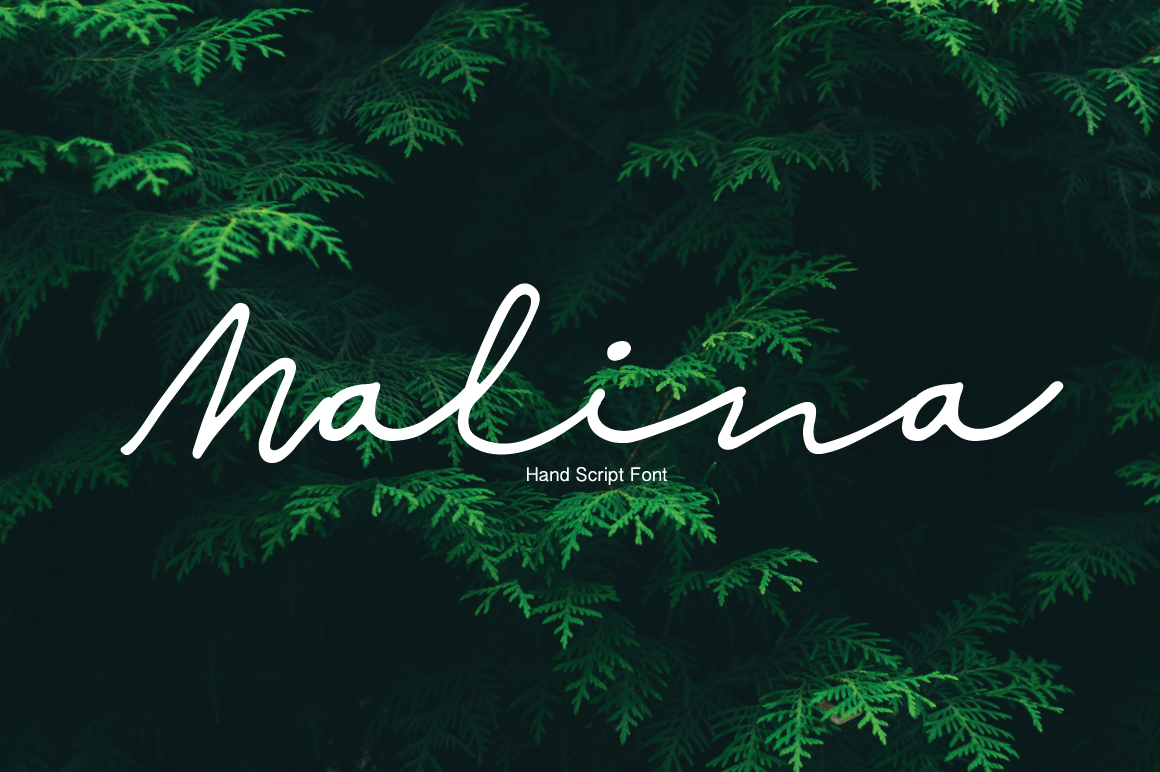 Beispiel einer Malina Ultra Light-Schriftart