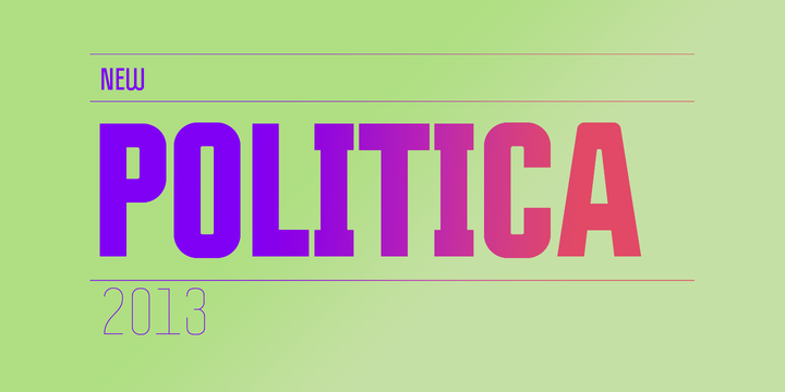 Beispiel einer Politica Regular-Schriftart