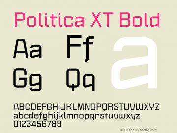 Beispiel einer Politica XT-Schriftart