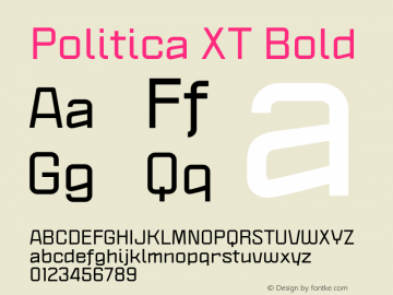 Beispiel einer Politica XT Thin-Schriftart