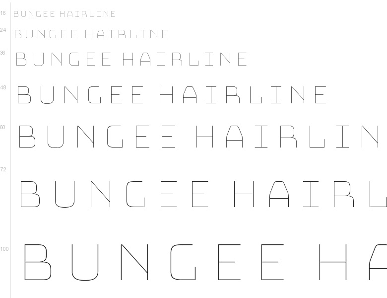 Beispiel einer Bungee Hairline-Schriftart