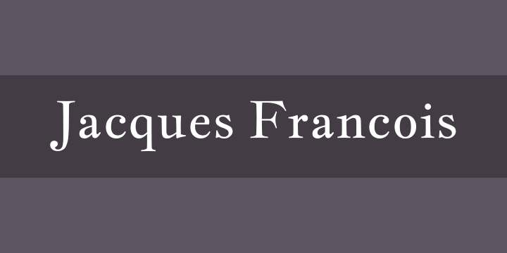 Beispiel einer Jacques Francois-Schriftart