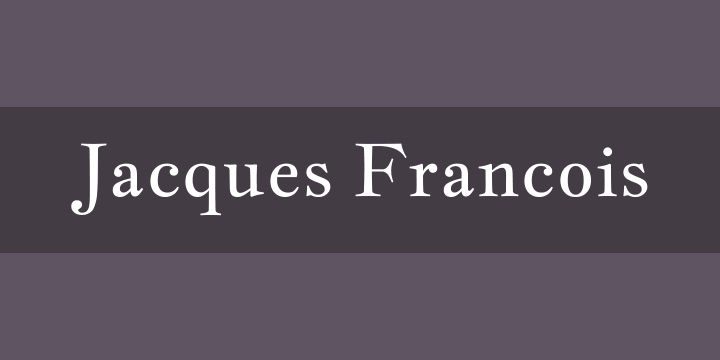 Beispiel einer Jacques Francois Regular-Schriftart