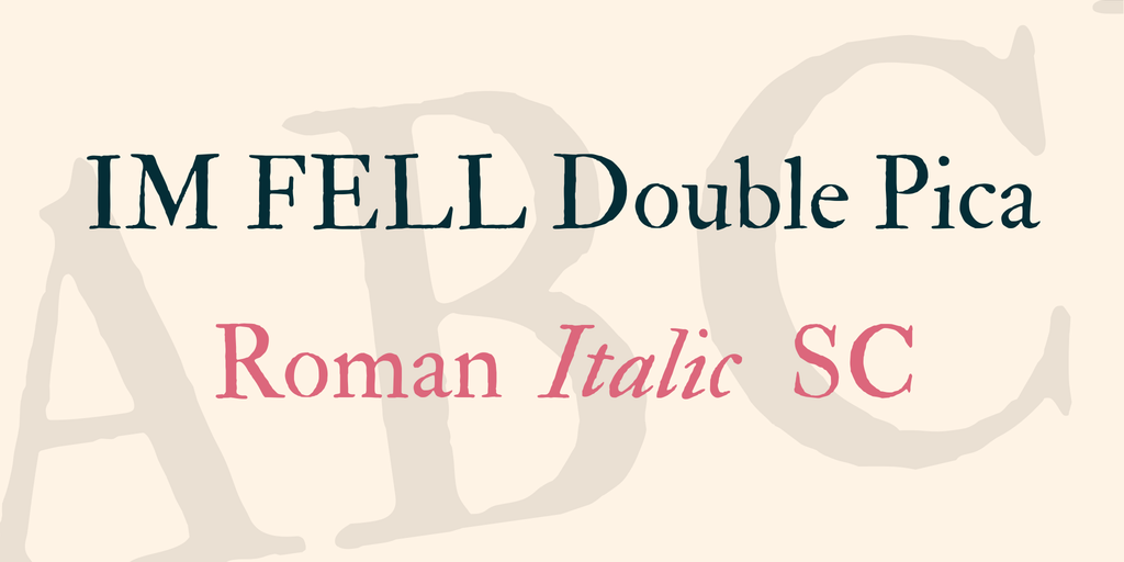 Beispiel einer IM FELL Double Pica SC Regular-Schriftart