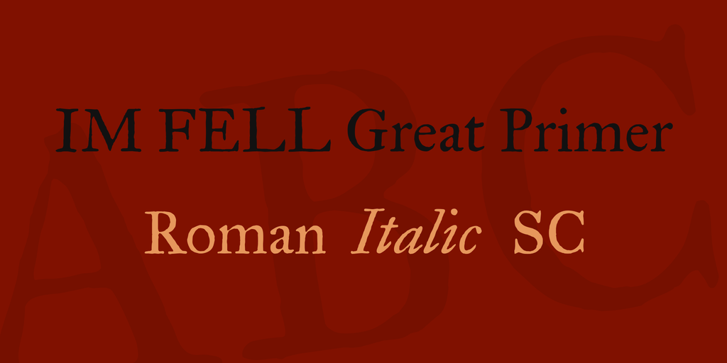Beispiel einer IM Fell Great Primer Roman-Schriftart