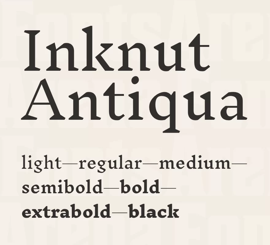 Beispiel einer Inknut Antiqua Regular-Schriftart
