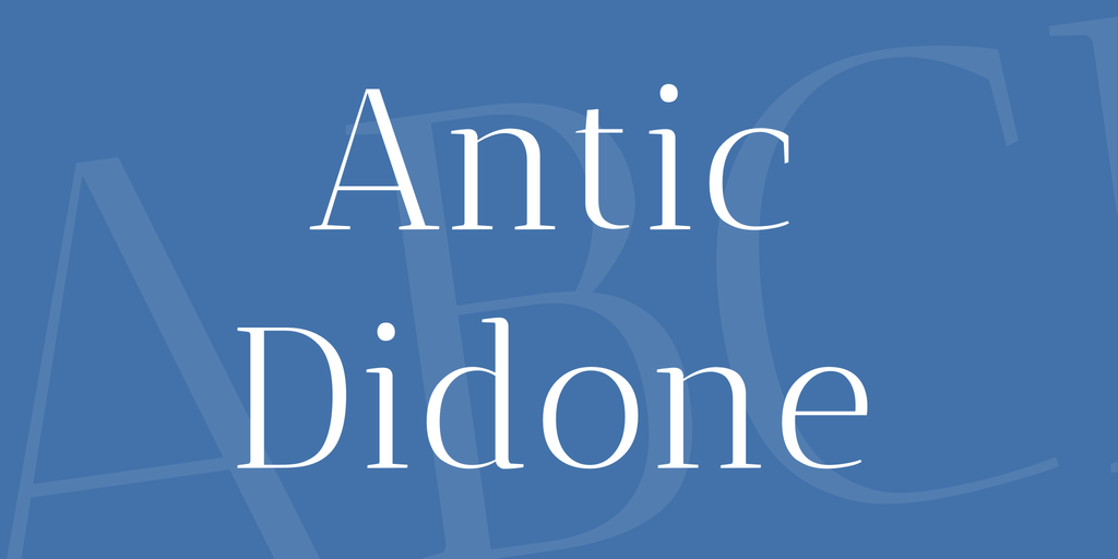Beispiel einer Antic Didone Regular-Schriftart