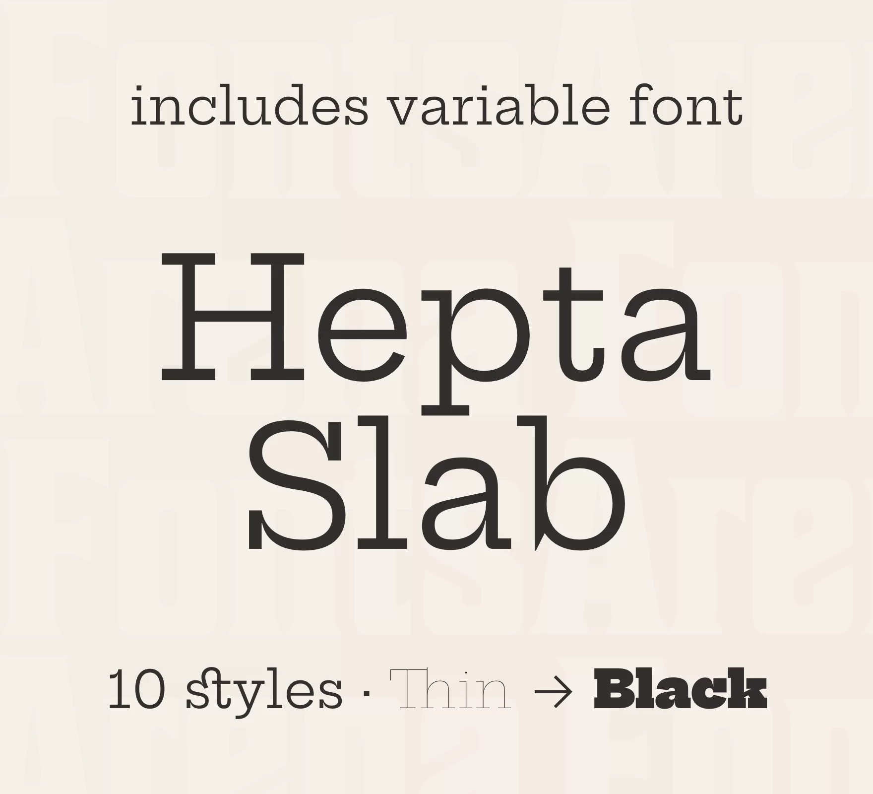 Beispiel einer Hepta Slab Black-Schriftart