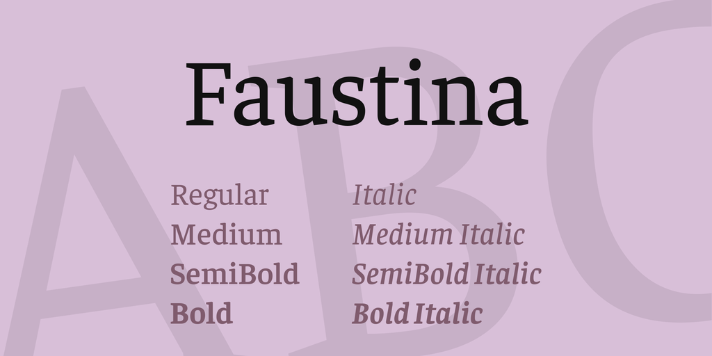 Beispiel einer Faustina-Schriftart