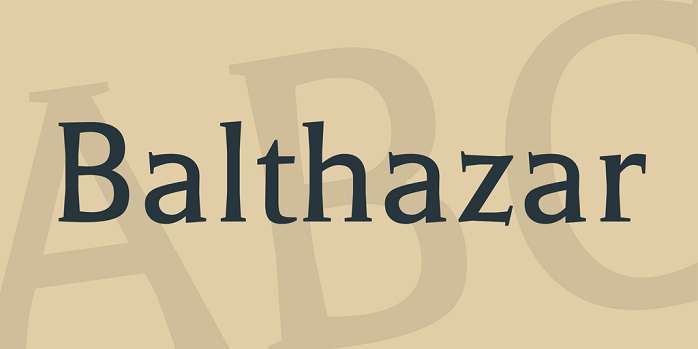 Beispiel einer Balthazar Regular-Schriftart