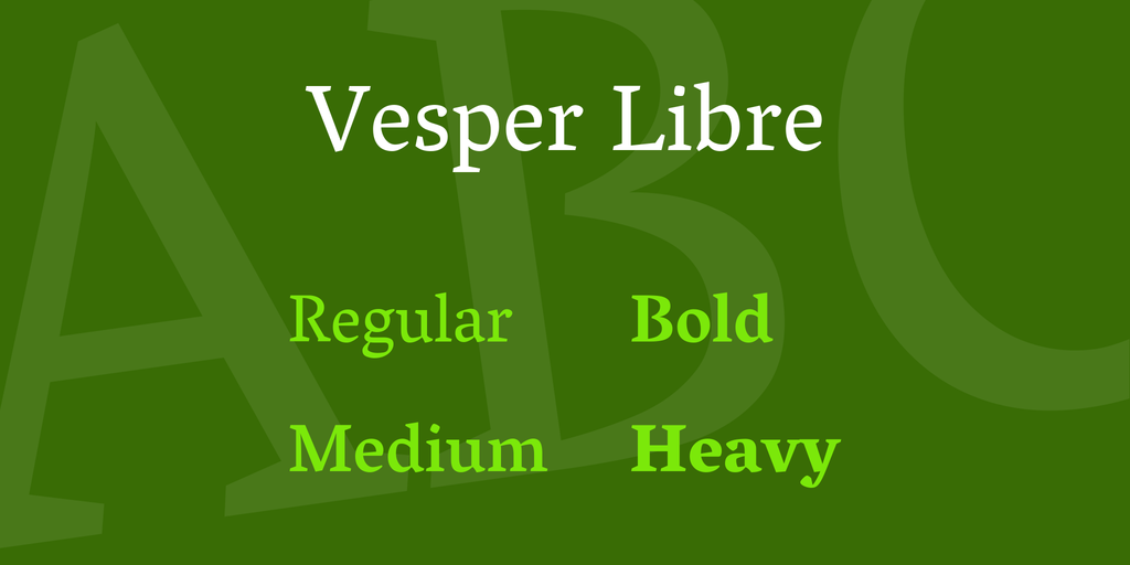 Beispiel einer Vesper Libre Bold-Schriftart