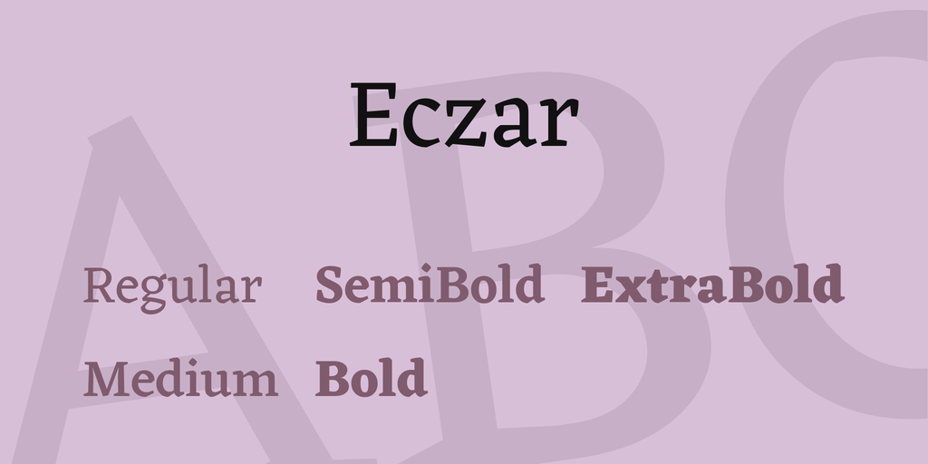 Beispiel einer Eczar Regular-Schriftart