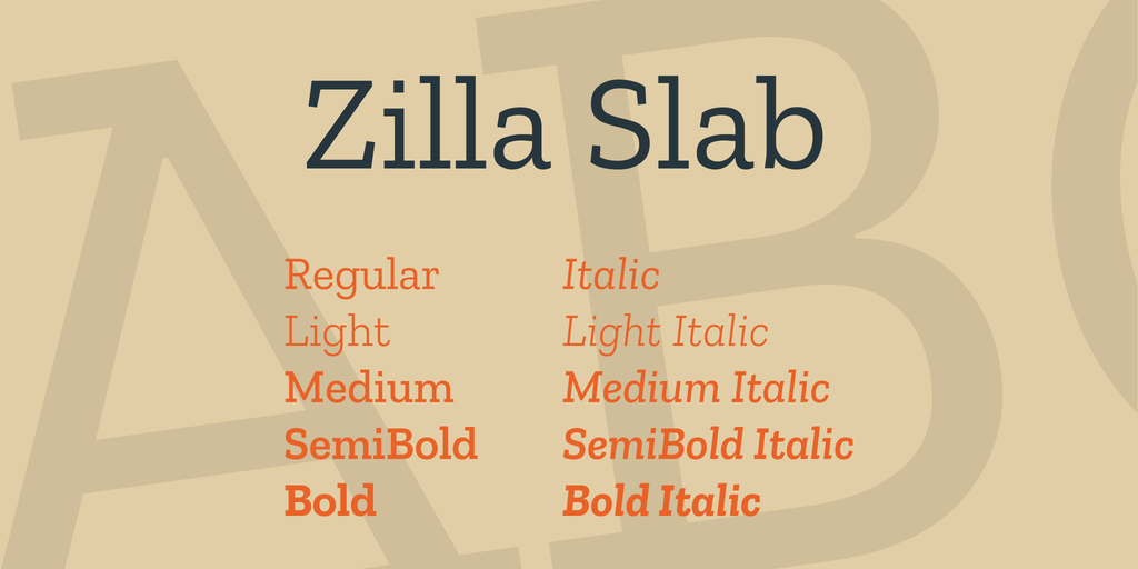 Beispiel einer Zilla Slab SemiBold-Schriftart