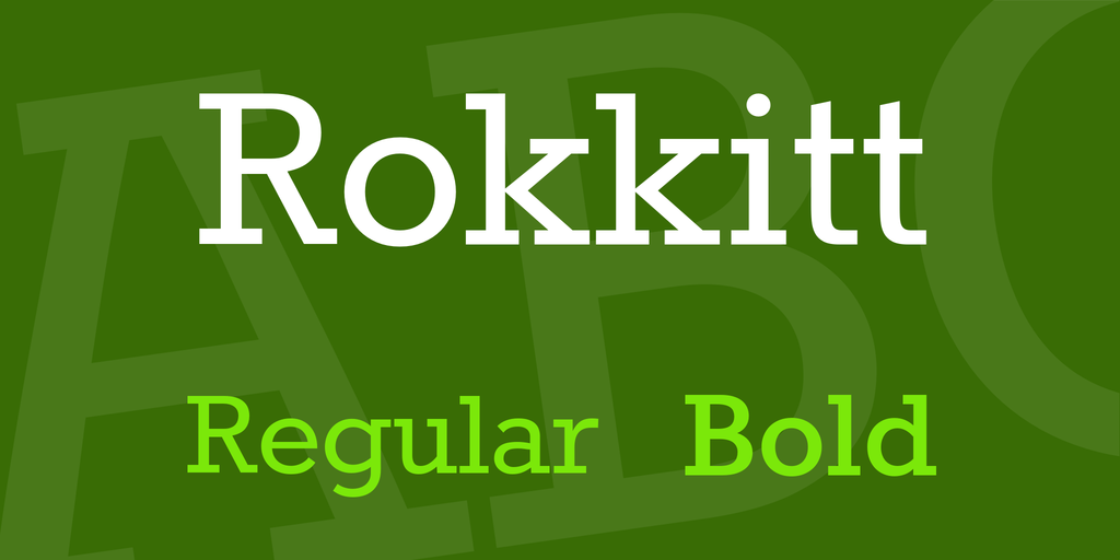 Beispiel einer Rokkitt Extra Bold-Schriftart