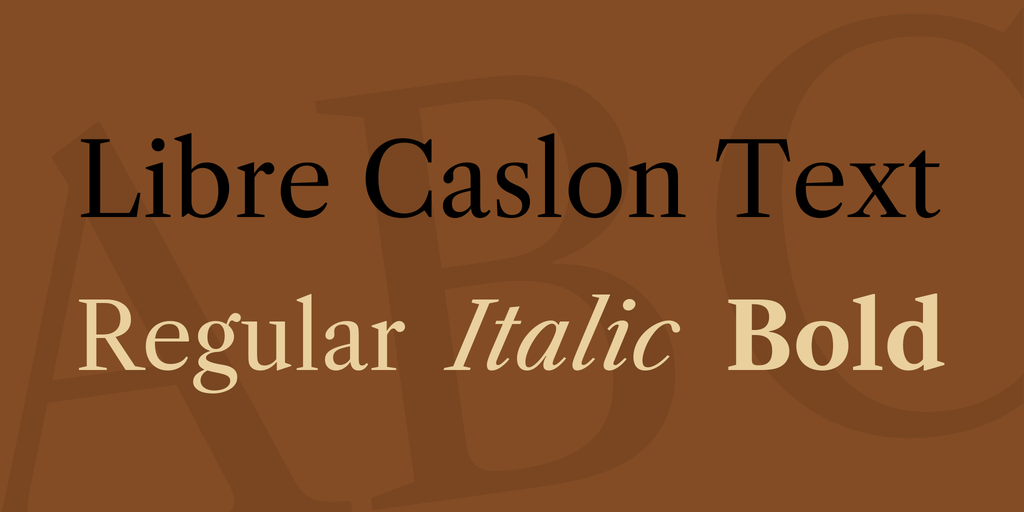 Beispiel einer Libre Caslon Text Italic-Schriftart