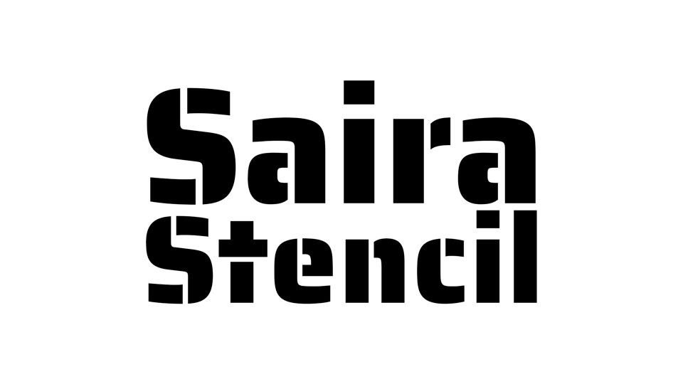Beispiel einer Saira Stencil One-Schriftart