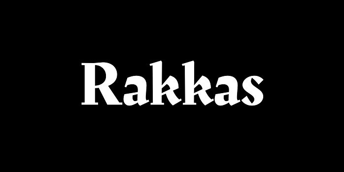 Beispiel einer Rakkas Regular-Schriftart